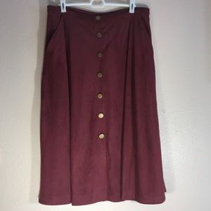 Burgundy long skirt